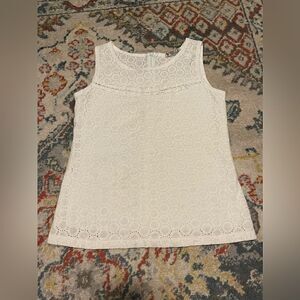 Belle Eyelet Lace Tank Top Blouse Juniors Medium